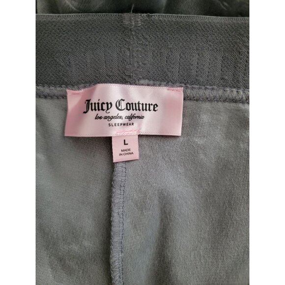 Juicy Couture Sleepwear Women's Grey Velour Sleep Shorts Sz L - Picture 4 of 5
